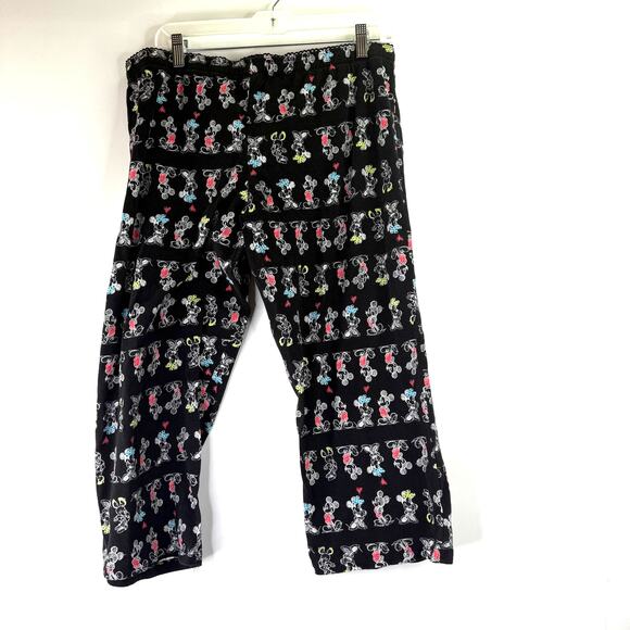 Disney Women's Minnie Mouse & Mickey Mouse Cropped Sleep Pants Size XL (14/16) - Picture 3 of 6